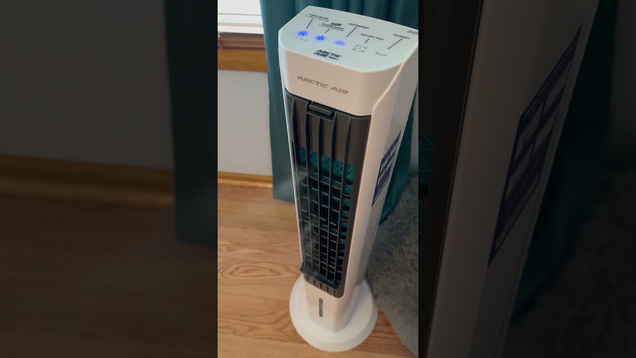 Arctic Air Tower+ Indoor Evaporative Cooler with Oscillating and Quiet Fan Function, Auto-Off #fans