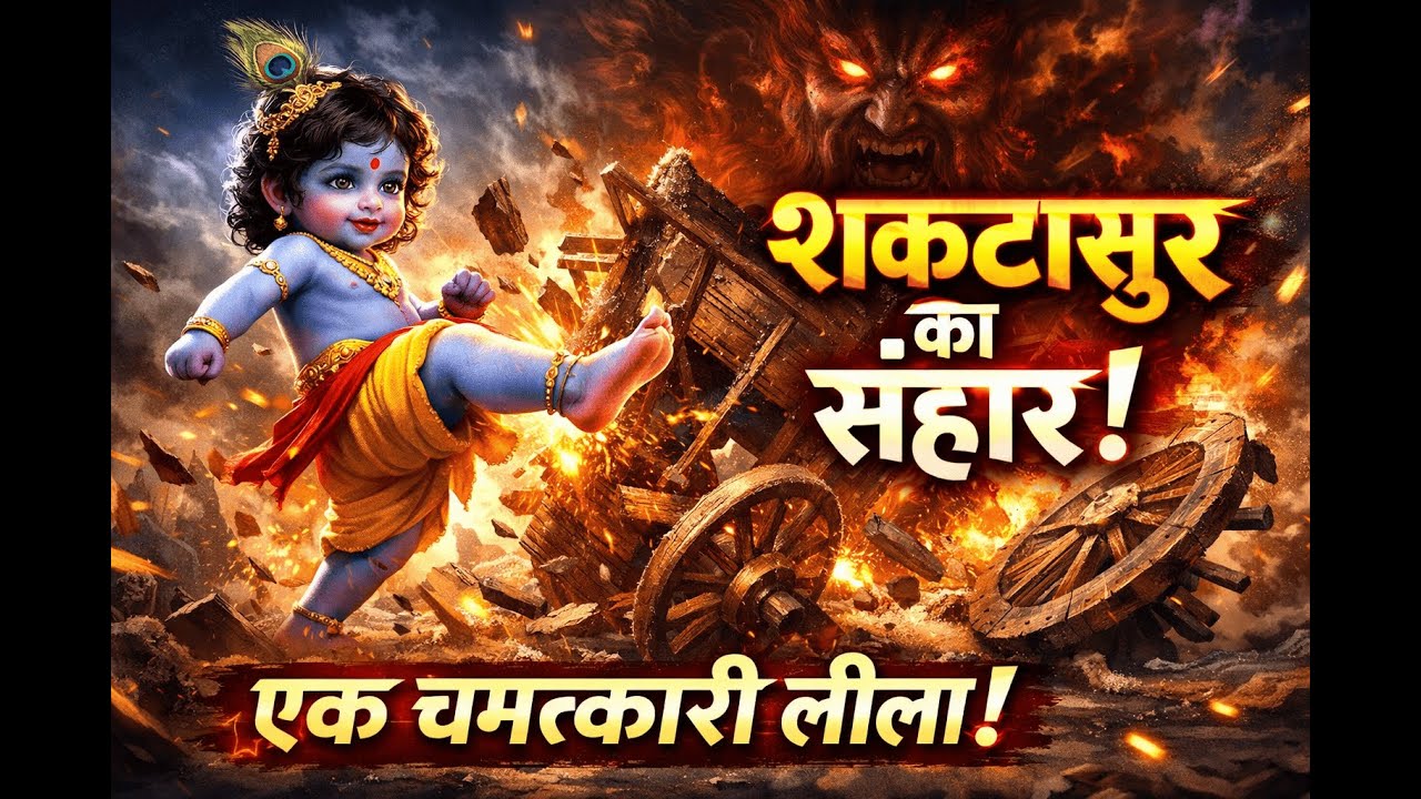 When Baby Krishna Destroyed the Demon Cart | Shaktasur Vadh | Divine Krishna Leela