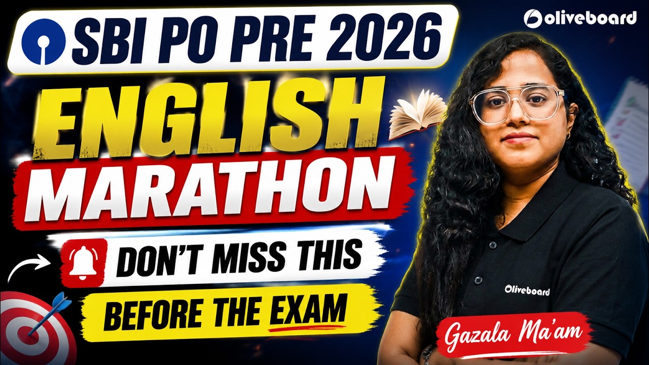 SBI PO English Marathon 2026 | Last Minute Revision Before Exam | Gazala Ma'am | Oliveboard