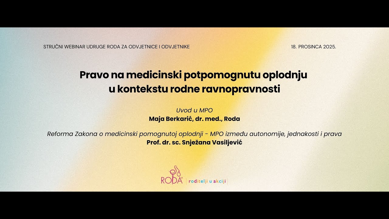 Pravo na MPO u kontekstu rodne ravnopravnosti - webinar udruge Roda