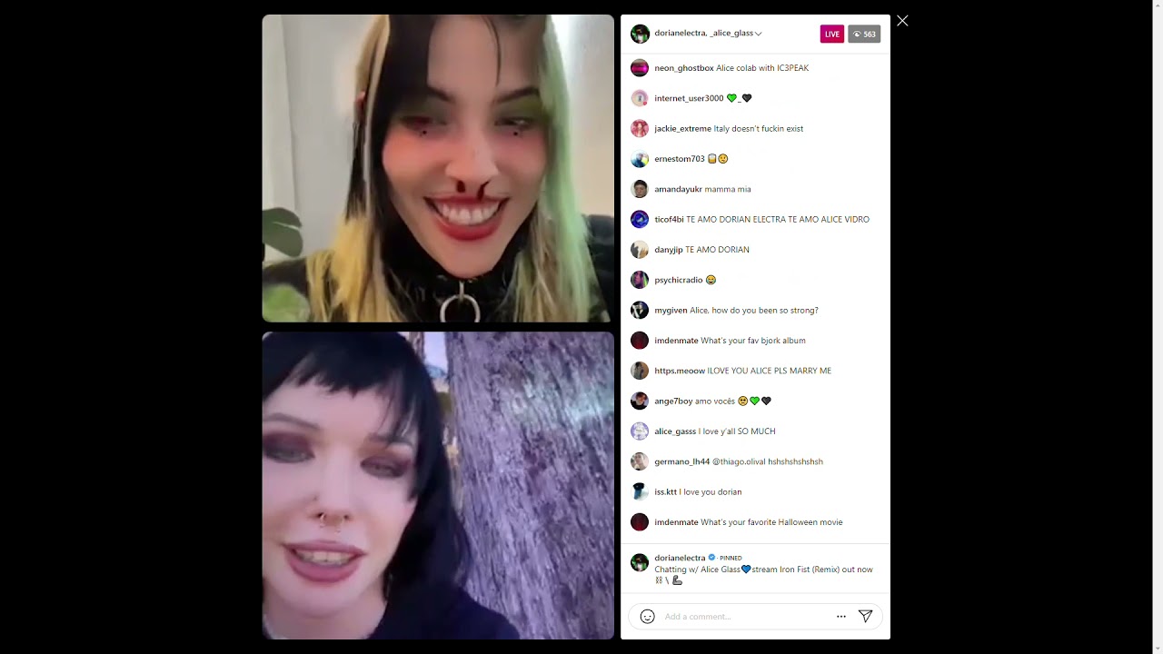 Dorian Electra x Alice Glass IG Live: October 15, 2021 (Part 1)