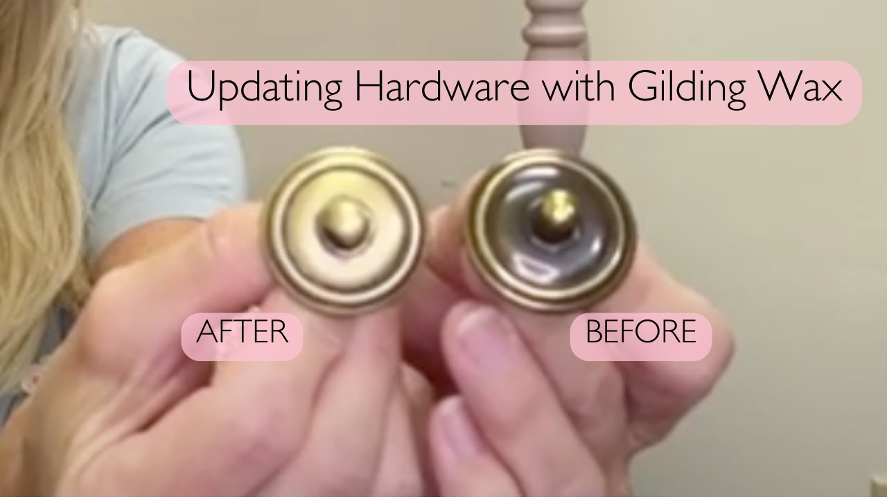 Updating hardware with Dixie Belle's Gold Gilding Wax