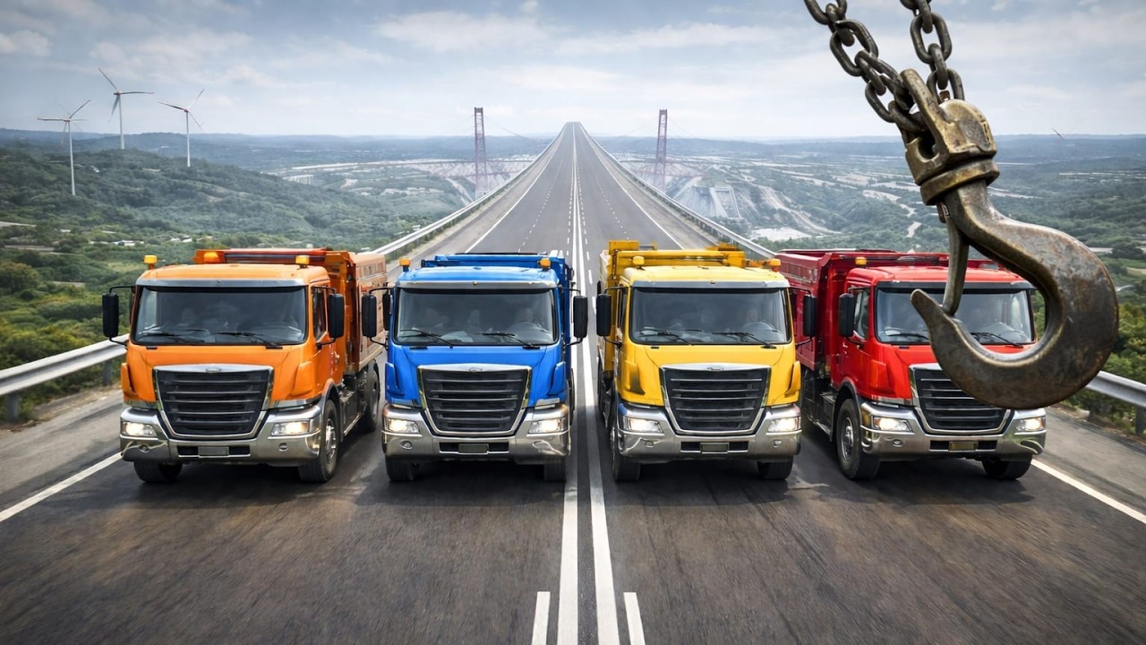 🚨 100 TON TRUCKS ON A DEADLY RUNWAY!😱 Can They Survive This Stunt? #beamngdrive