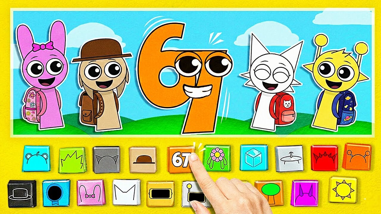 67 Goes to Sprunki Cardboard School! Funniest Gamebook 💛Paper DIY💛
