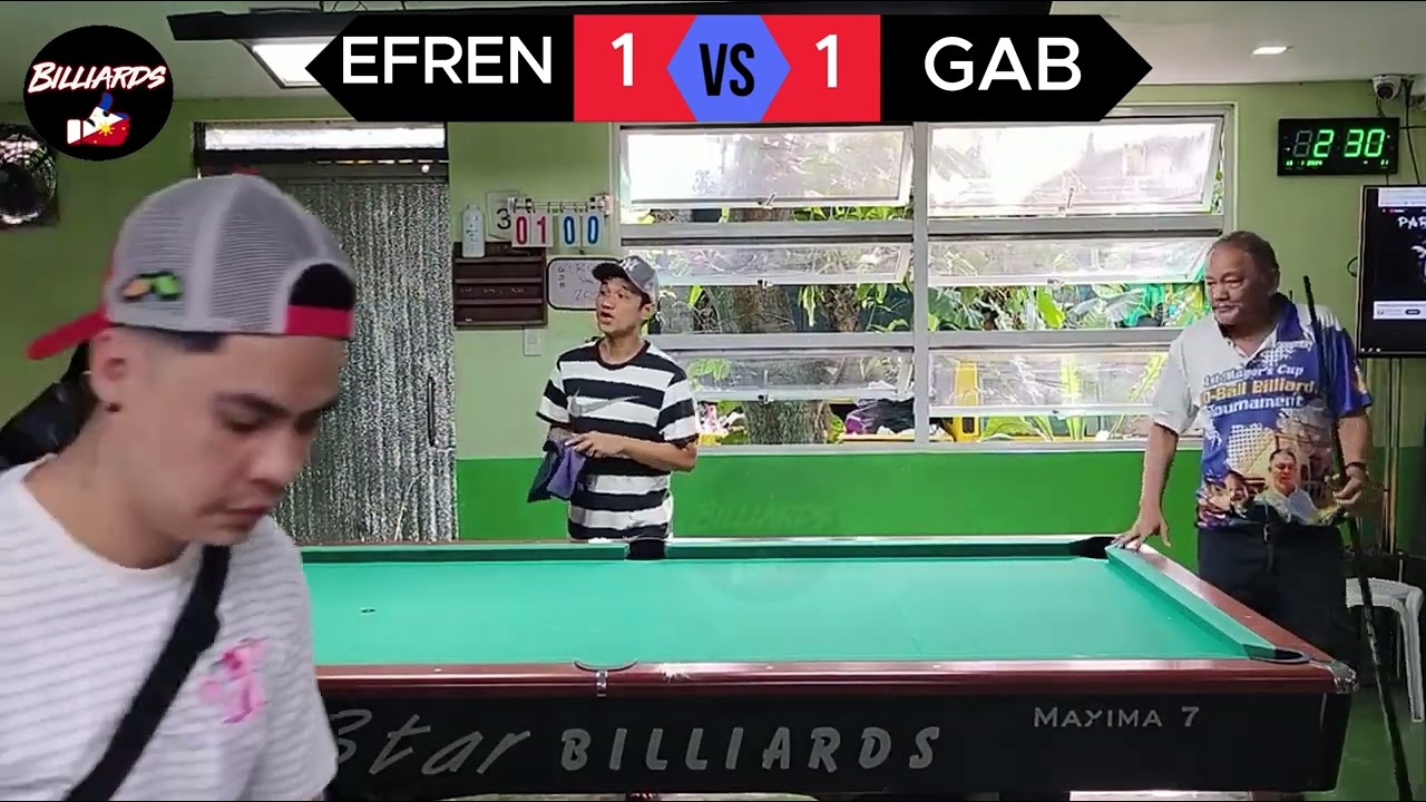 1/4 MAGANDANG LABAN ANG PINAMALAS NG DALAWA CHAMP EFREN BATA REYES VS GAB  PAREHAS 88K RACE 20