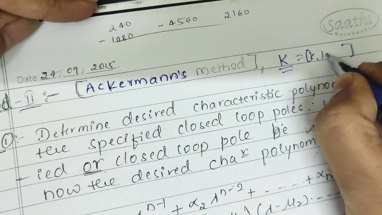 ACS M3-: Controller design by Method II- Ackermann's method