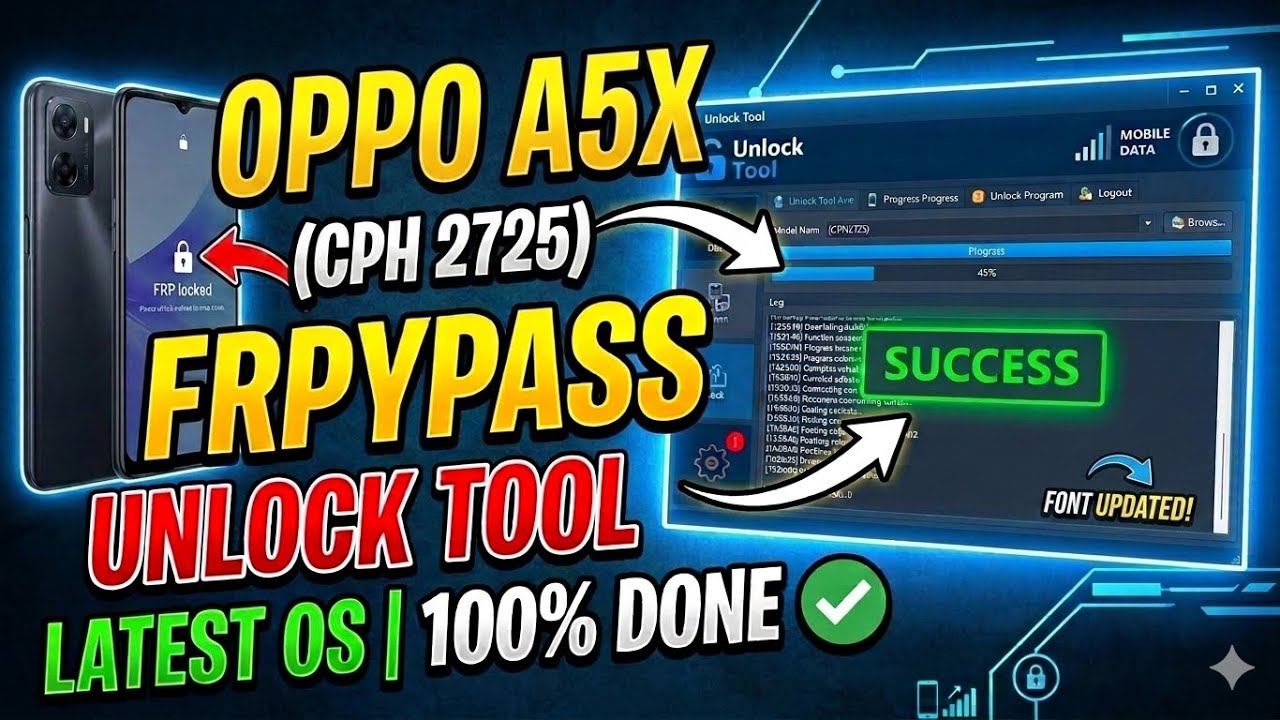Oppo A5X ( CPH2725 ) Frp Bypass Unlock Tool 100% Done / All Oppo Latest Frp Remove One Click #foryou