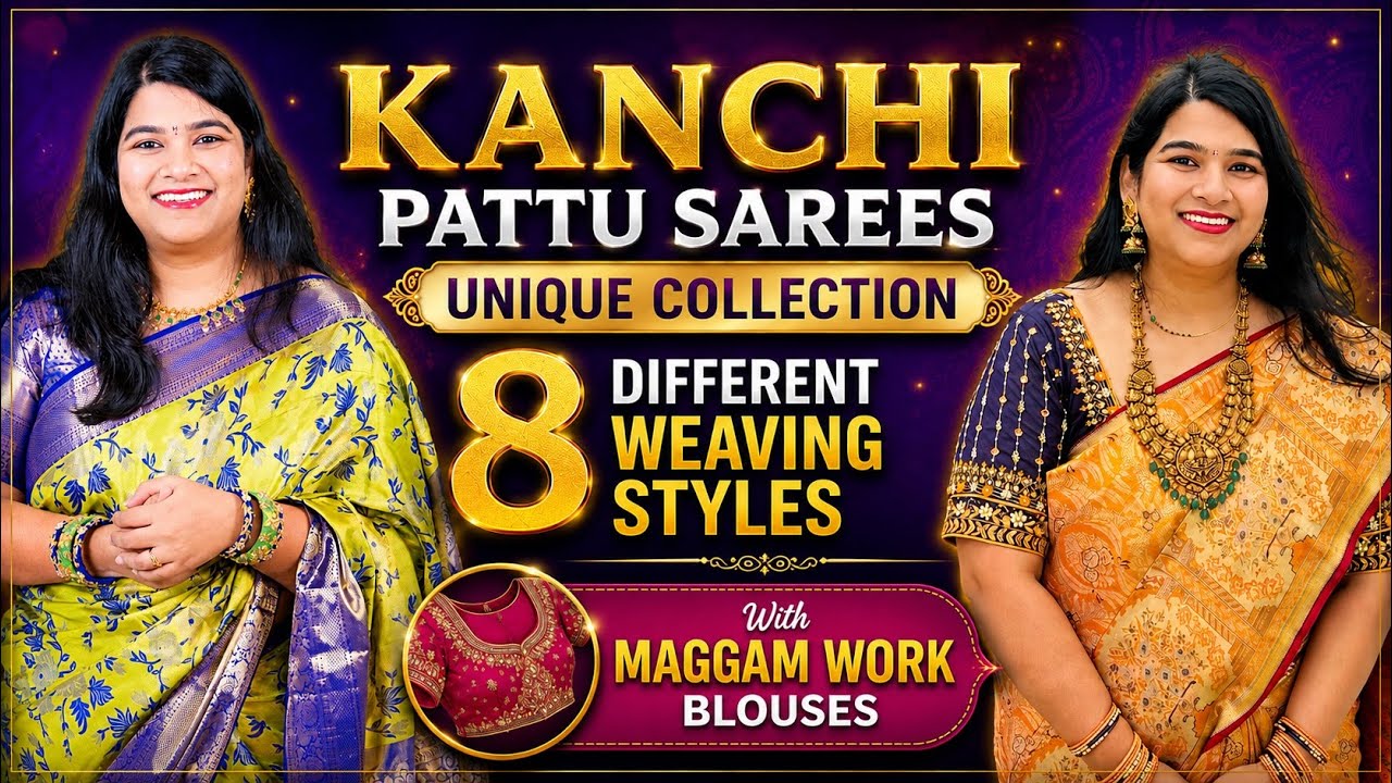 Latest Kanchipattu Sarees with Maggam Work Blouses #kanchipattusarees #teluguvlogsfromusa