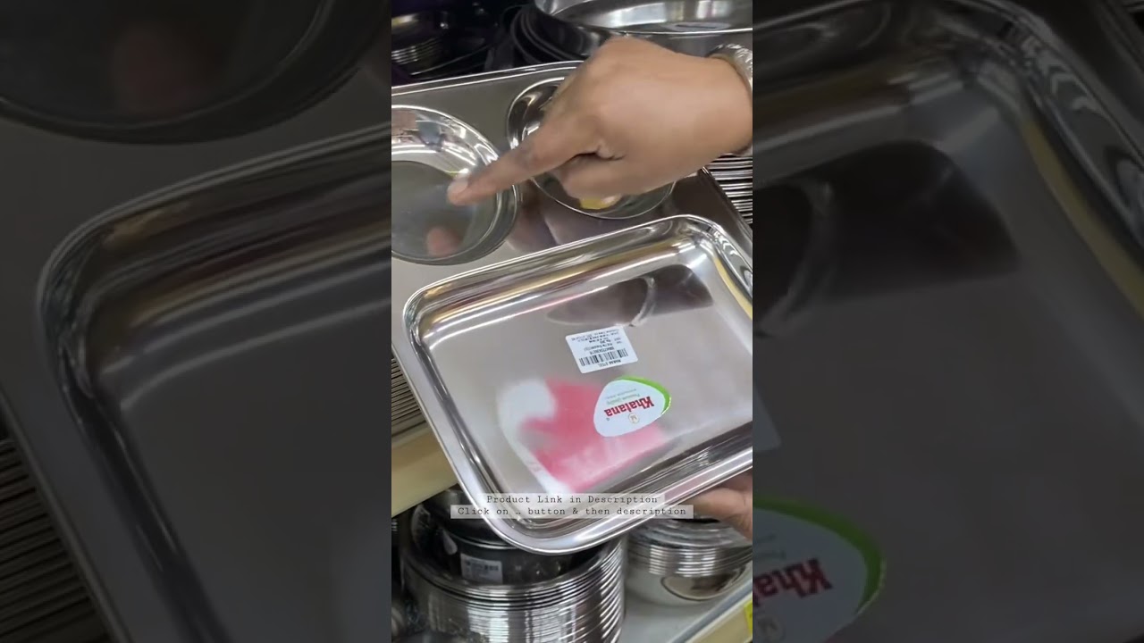 Stainless Steel Partition Plate 3 in 1 Set of 4 / Thali Plate / Snacks Plate