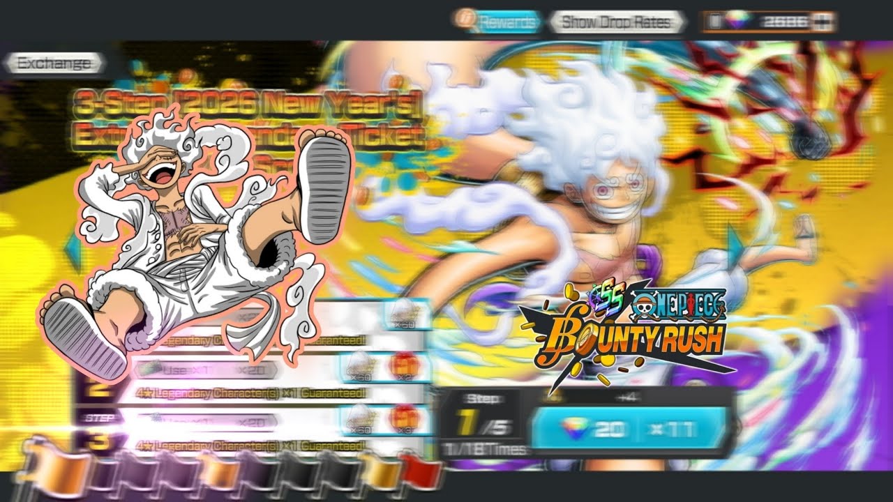 SUMMONING GEAR 5 LUFFY V2 !! REBANNER !! ONE PIECE BOUNTY RUSH , INSANE LUCK !! 🪄🎩🔝🔥