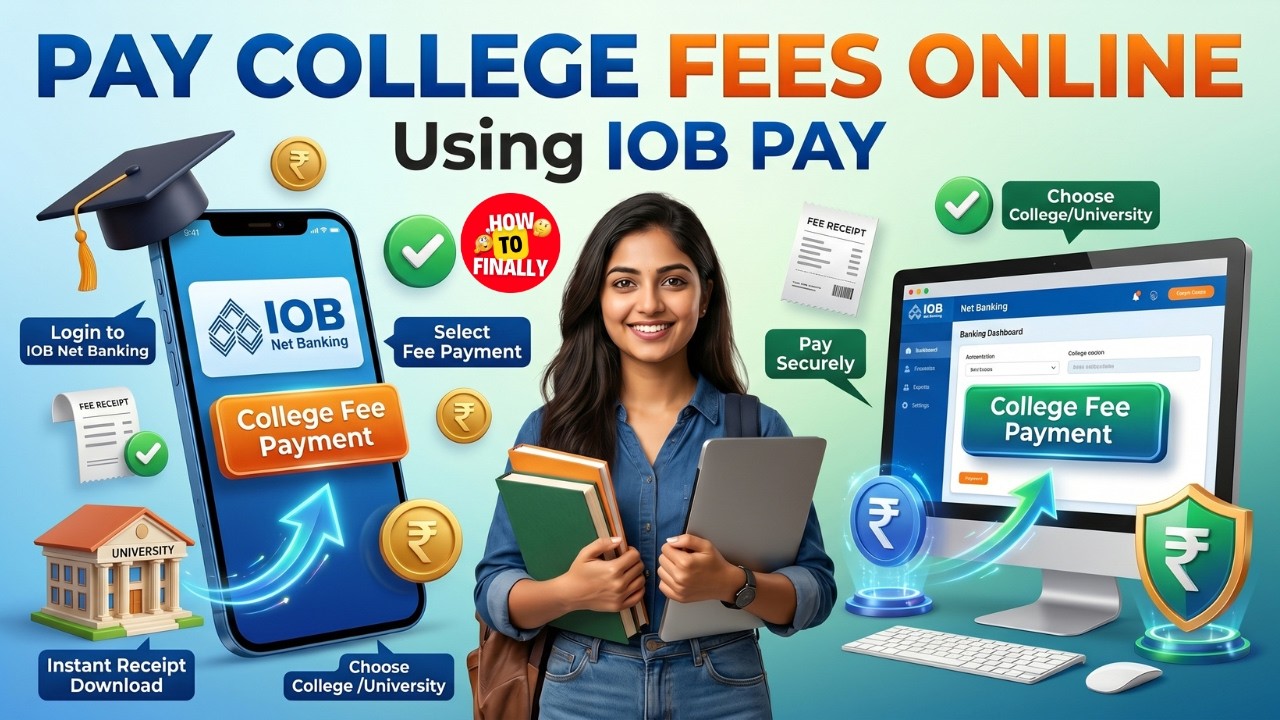 How to Pay College Fees Online Using IOB Pay | IOB Pay College Fee Payment Online