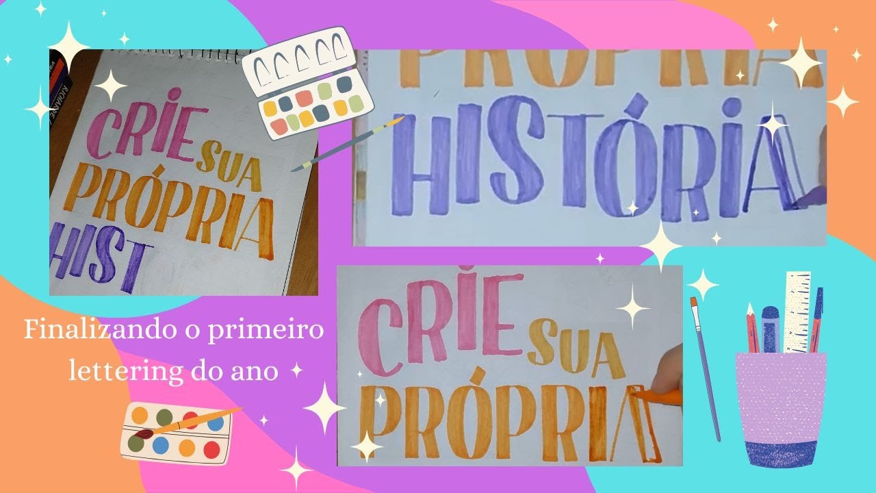 Finalizei o meu primeiro lettering de 2026: Crie a sua história 