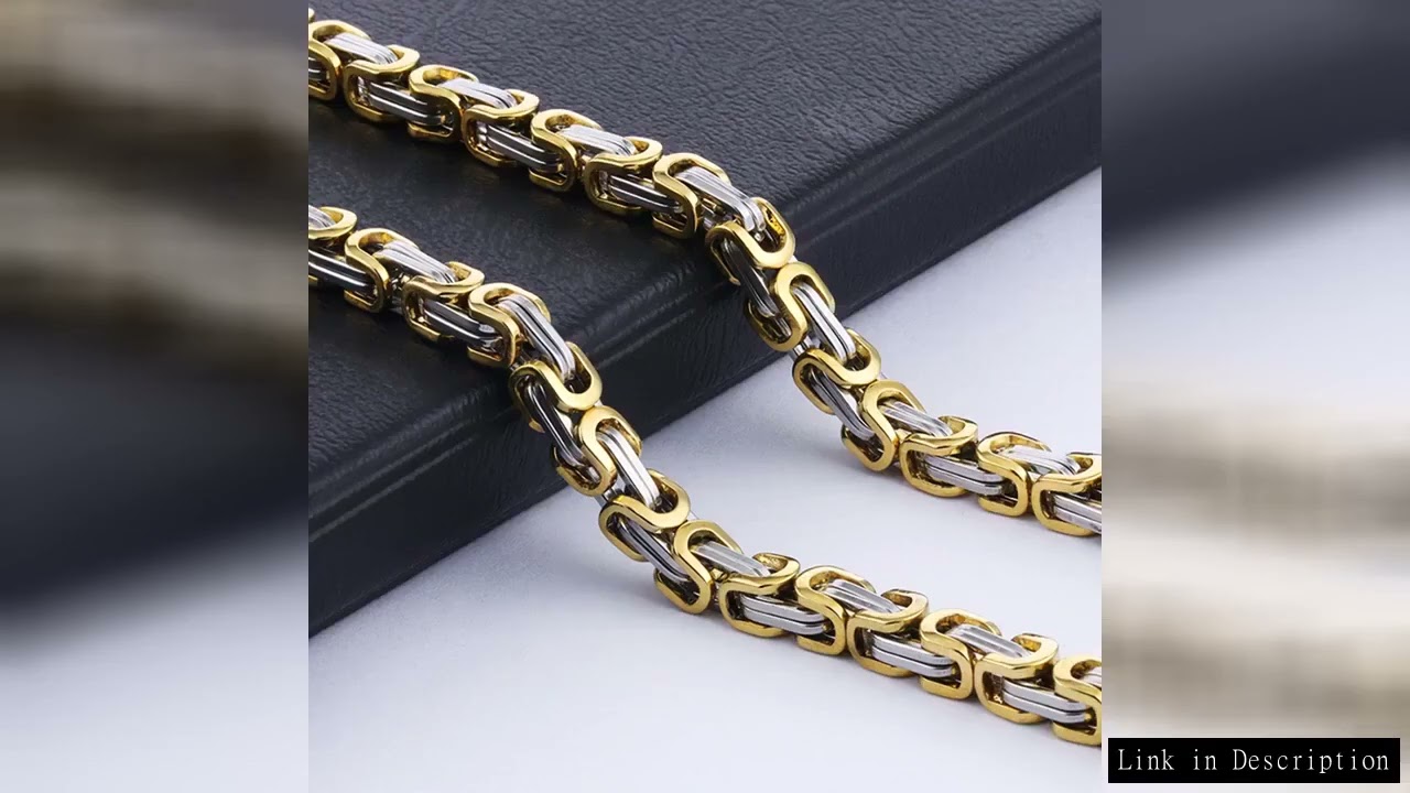 Heavy Byzantine Long Chain Necklaces Stainless Steel Strong Thick Link Chain Necklace Hip Hop Punk M