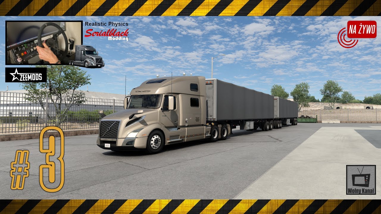American Truck Simulator na żywo. #3. Żeglując piaskami pustyni.