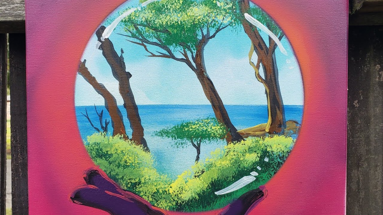 Beach Spray paint art
