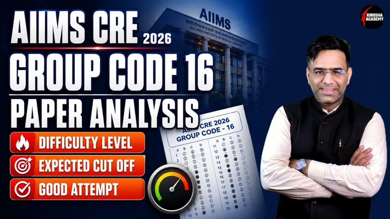 AIIMS CRE Group Code 16 Paper Analysis 2026 | Complete Paper Review