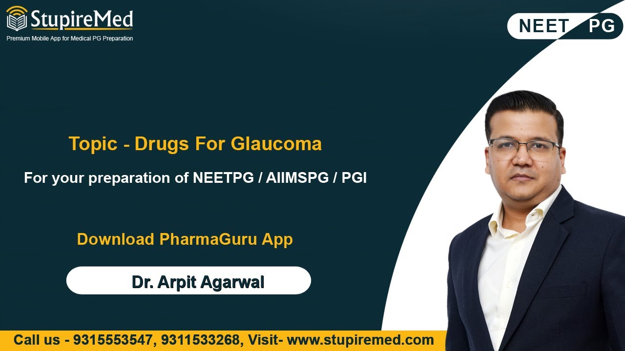 Drugs For Glaucoma I Dr. Arpit Agarwal I Pharma Guru I StupireMed