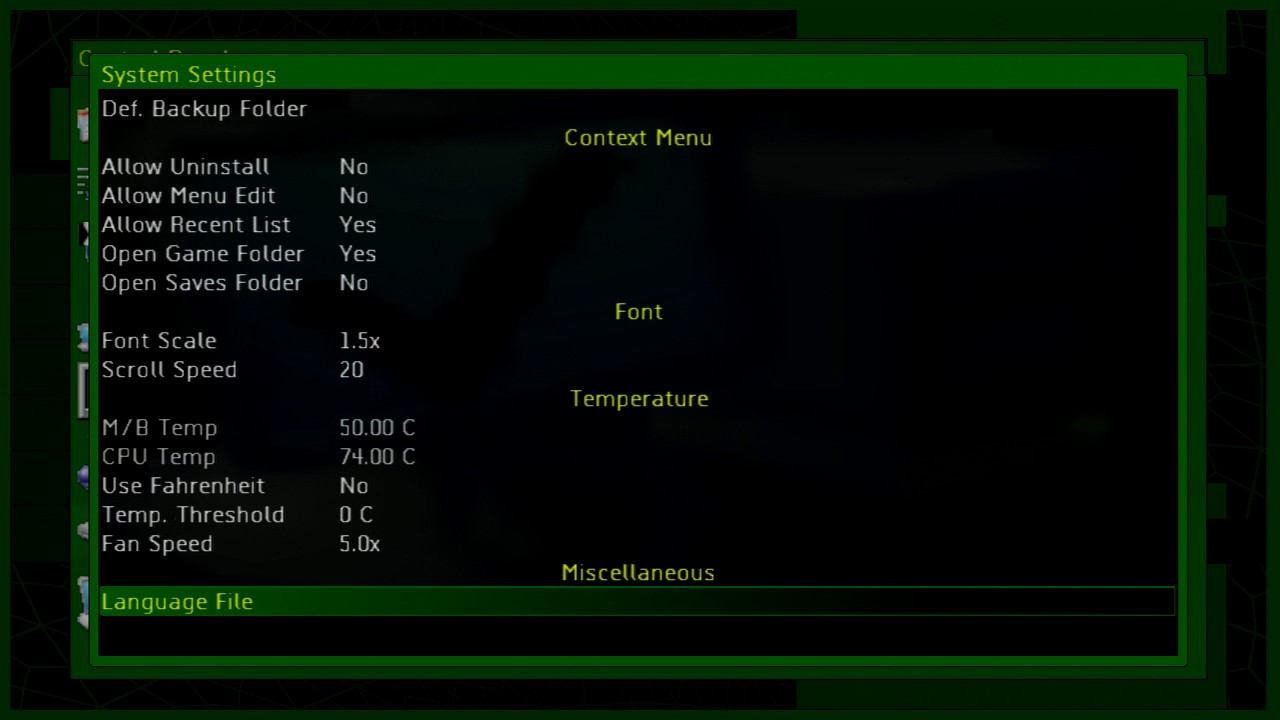 UnleashX Language Settings