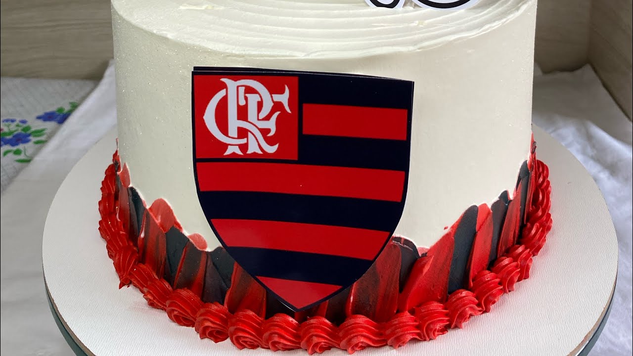 Como decorar um bolo simples do Flamengo!