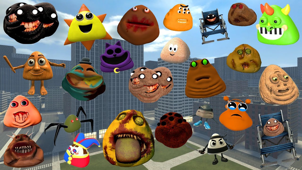 DESTROY ALL NEW 3D POU BOU'S REVENGE & ITALIAN BRAINROT FAMILY in BIG CITY Garry's Mod