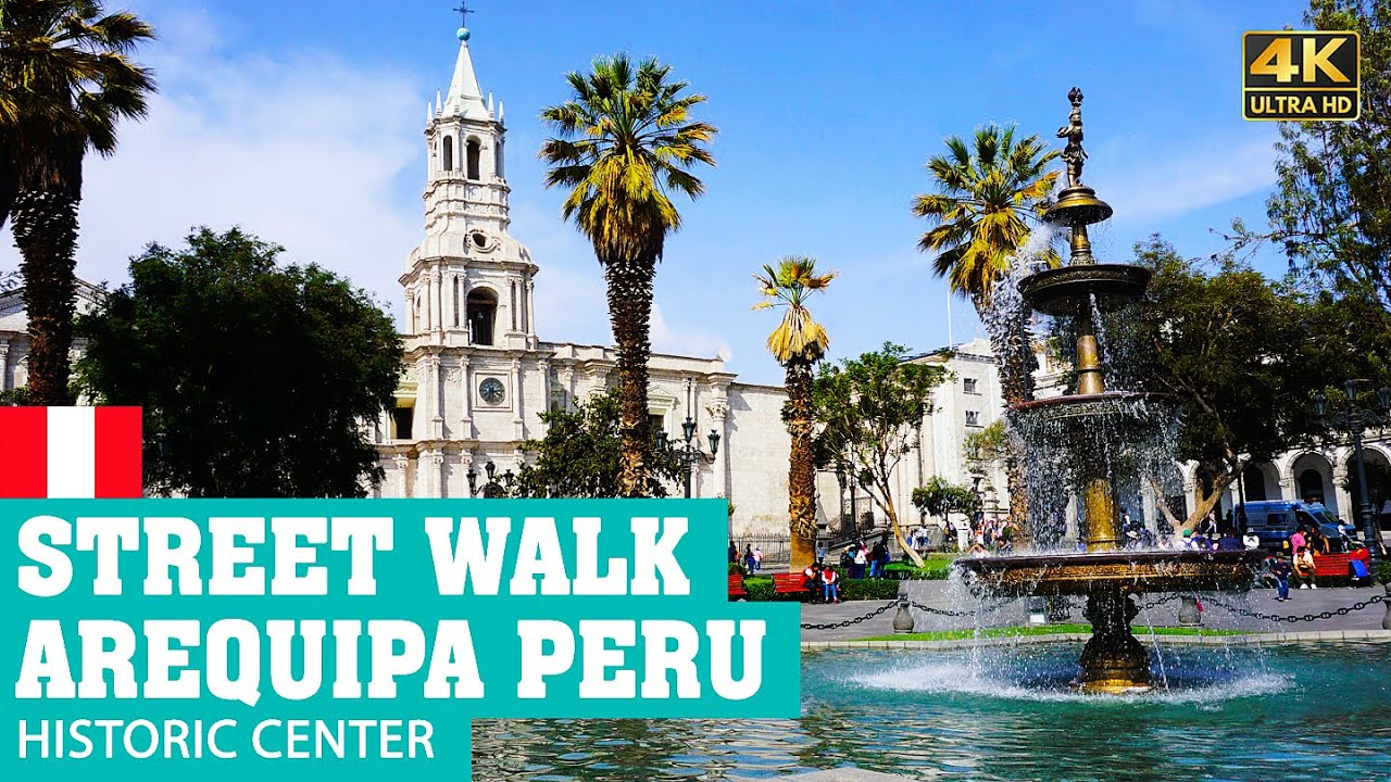 AREQUIPA Peru | Old Town | 4K Street Walking Tour NON-STOP