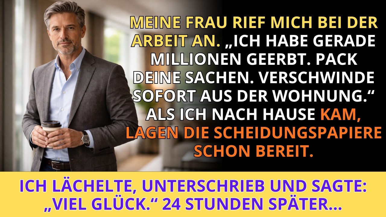 Meine Frau erbte Millionen und warf mich hinaus — 24 Stunden später brach alles zusammen...