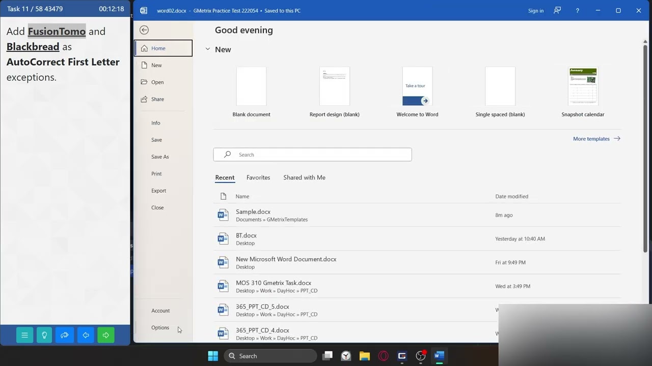 MOS WORD 2019 - Skills Review 1