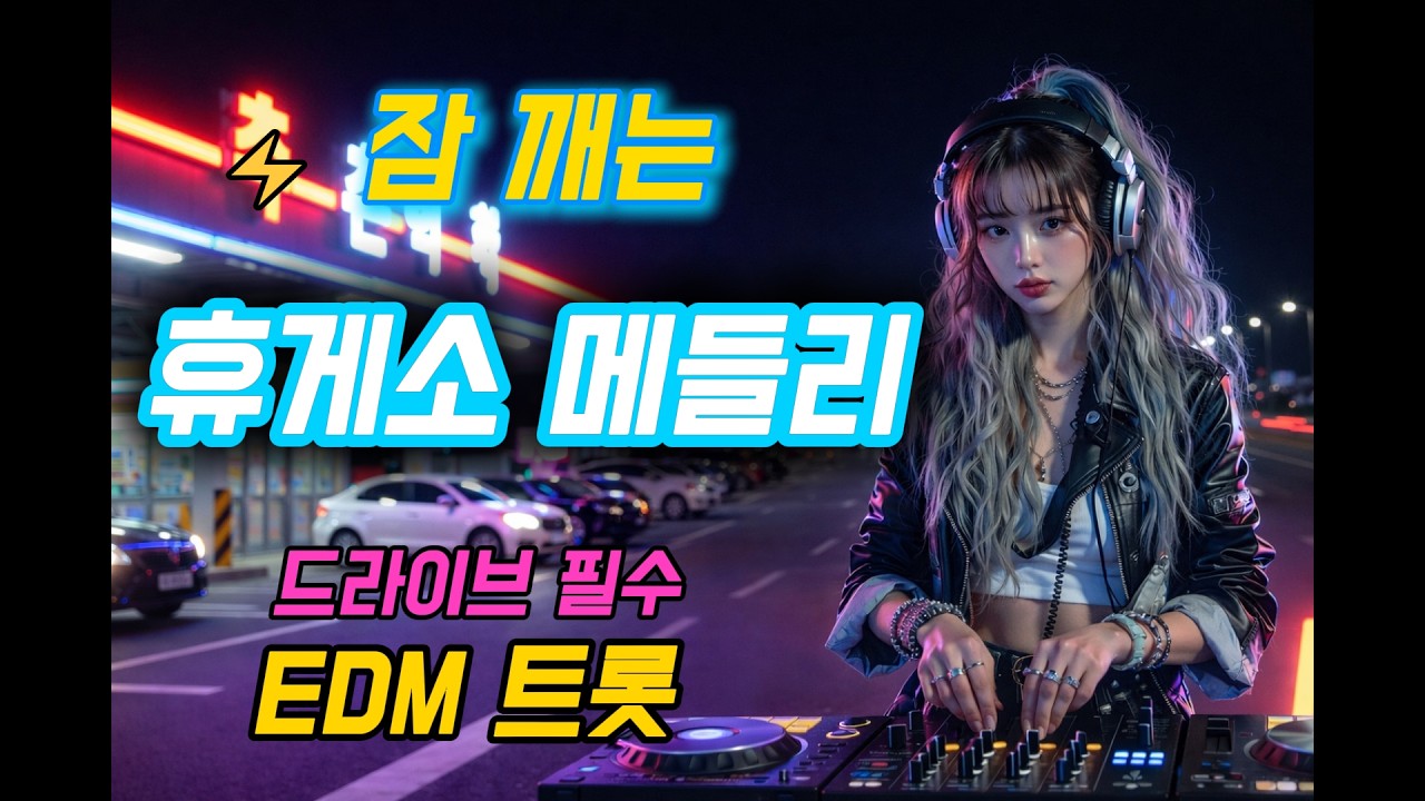 ⚡ 잠 깨는 휴게소 메들리 🚗 드라이브 필수 EDM 트롯 연속재생 #드라이브뮤직 #EDM트롯 #휴게소메들리