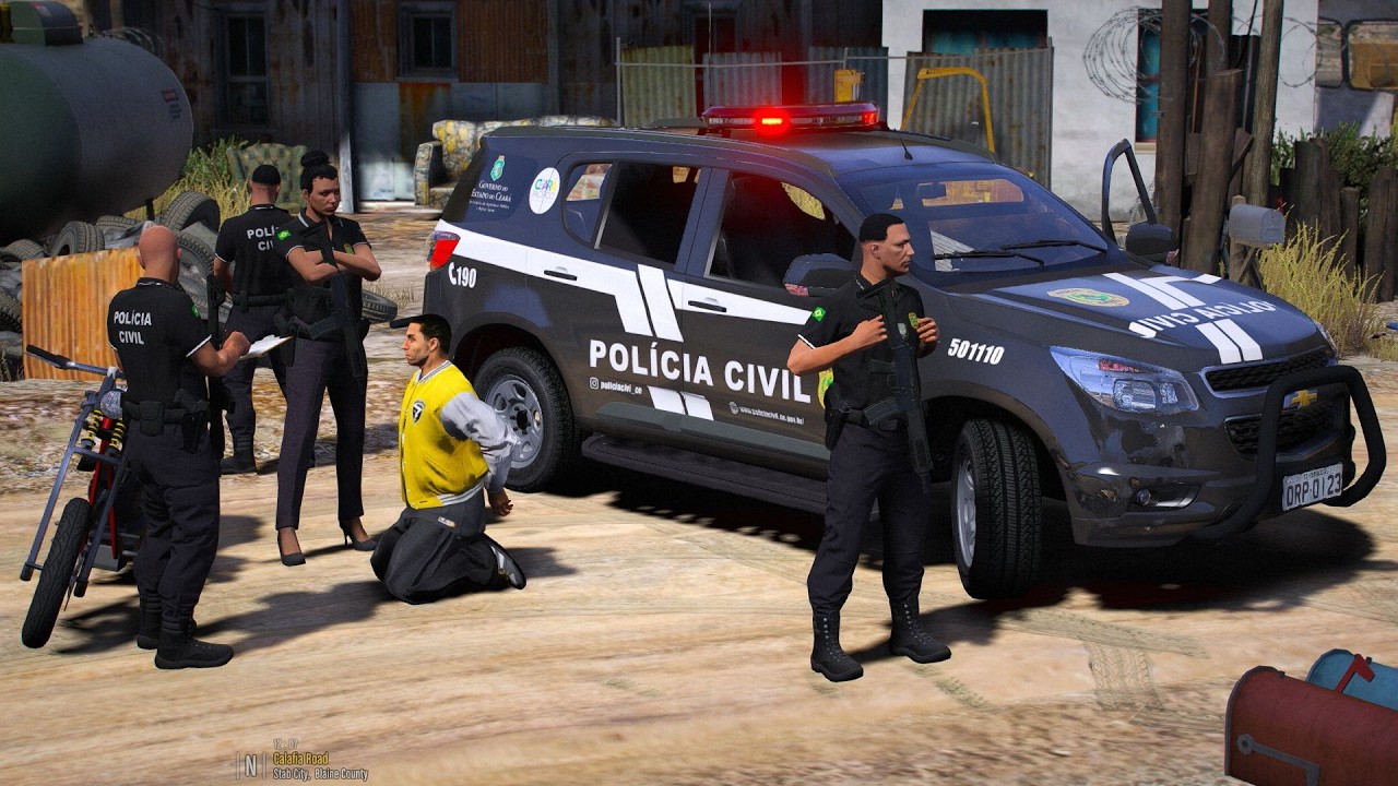 POLÍCIA CIVIL DESVENDA DESMANCHE E PRENDE DOIS CRIMINOSOS EM AÇÃO SURPREENDENTE - POLICIA NO GTA 5
