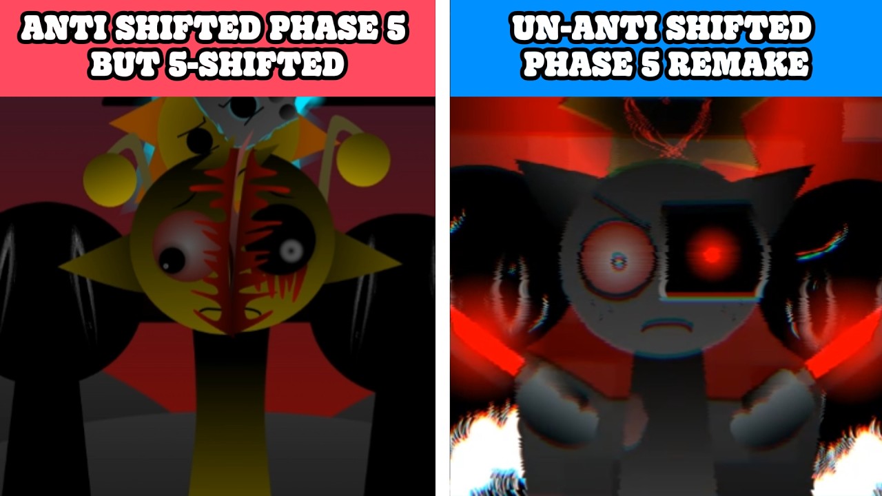 Incredibox Sprunki Anti Shifted: Phase 5 but 5-shifted vs Un-Anti Shifted Phase 5 Remake