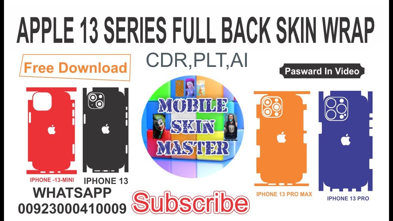iphone apple13 series full back skin wrap vector free download cdr
