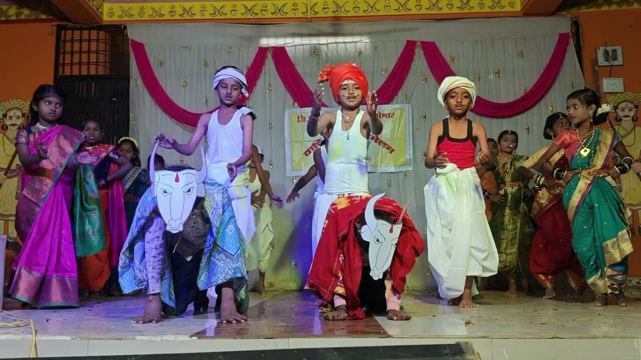 ZPPS RAMESHWAR Gathering jodi bailachi khillari जिल्हा परिषद प्रा शा रामेश्वर जोडी बैलाची खिल्लारी 