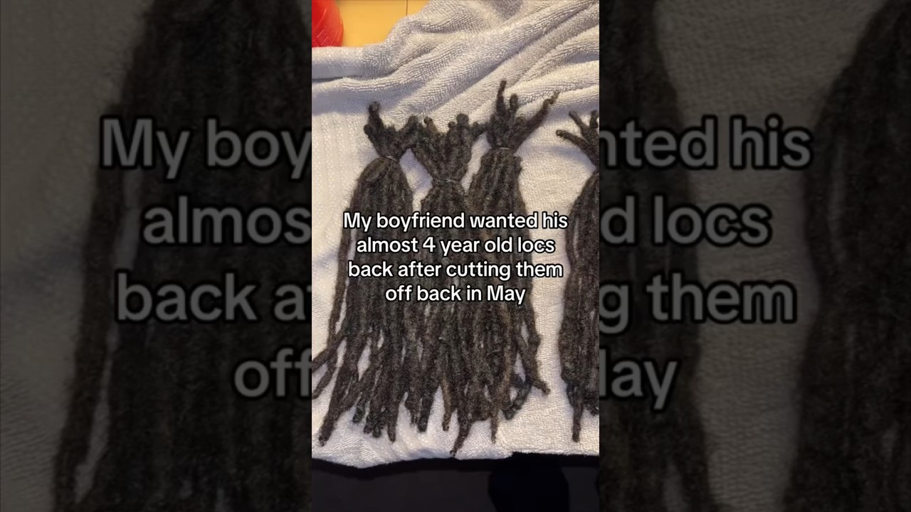 Reattaching his locs 4 years after cutting. CRAZY transformation! 🤯 #hairtips #naturalhair #shorts