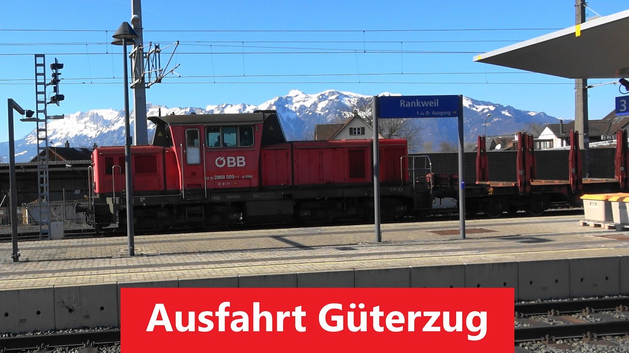 Bahnhof Rankweil: RH2068 mit G&uuml;terzug nach Verschub bei Ausfahrt➡️Feldkirch