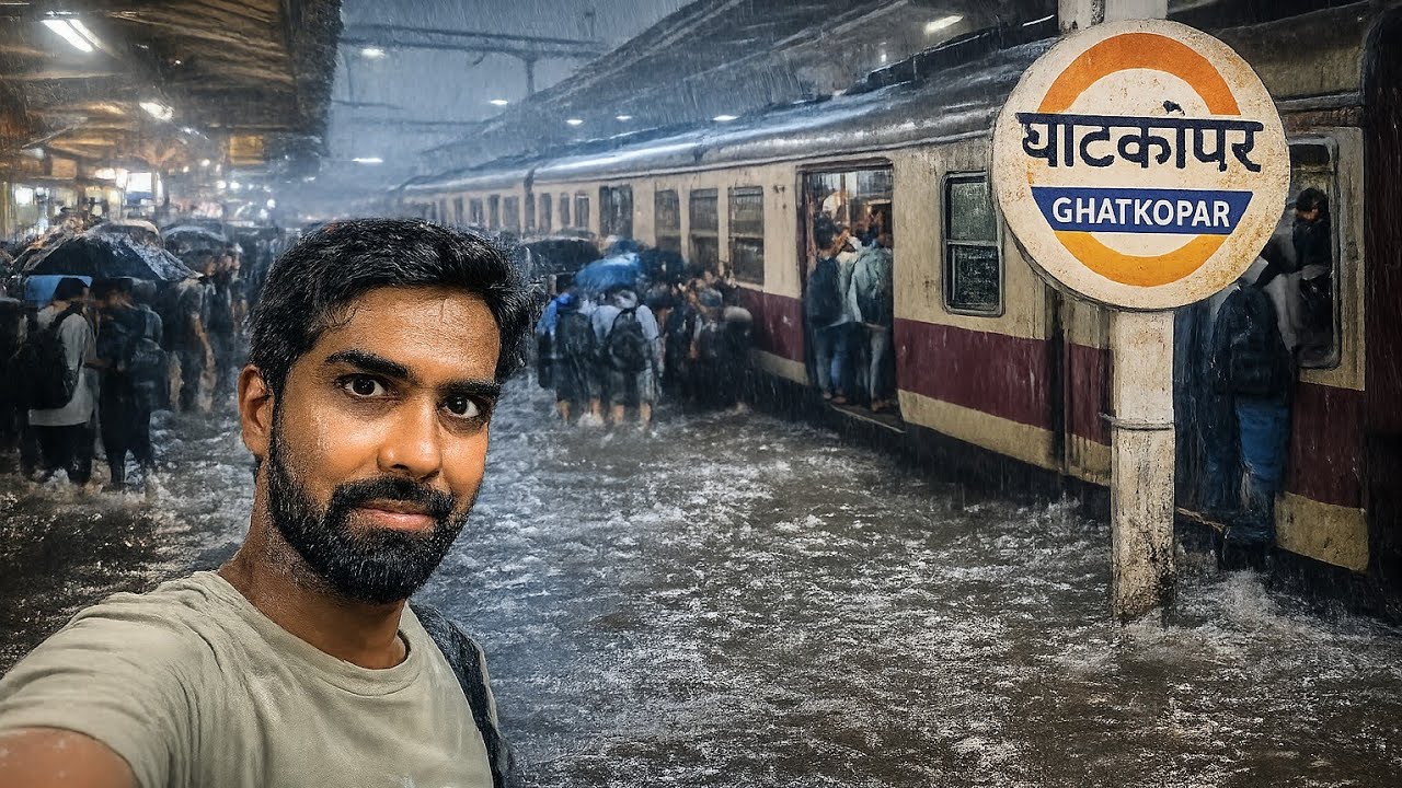 Heavy Rain in Mumbai! 🌧️ Ghatkopar Station Flooded | Ground Reality