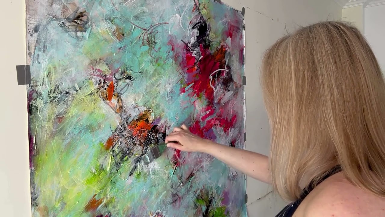 New Artwork. Contemporary Abstract Acrylic Painting on Linen by Viktoria Ganhao.