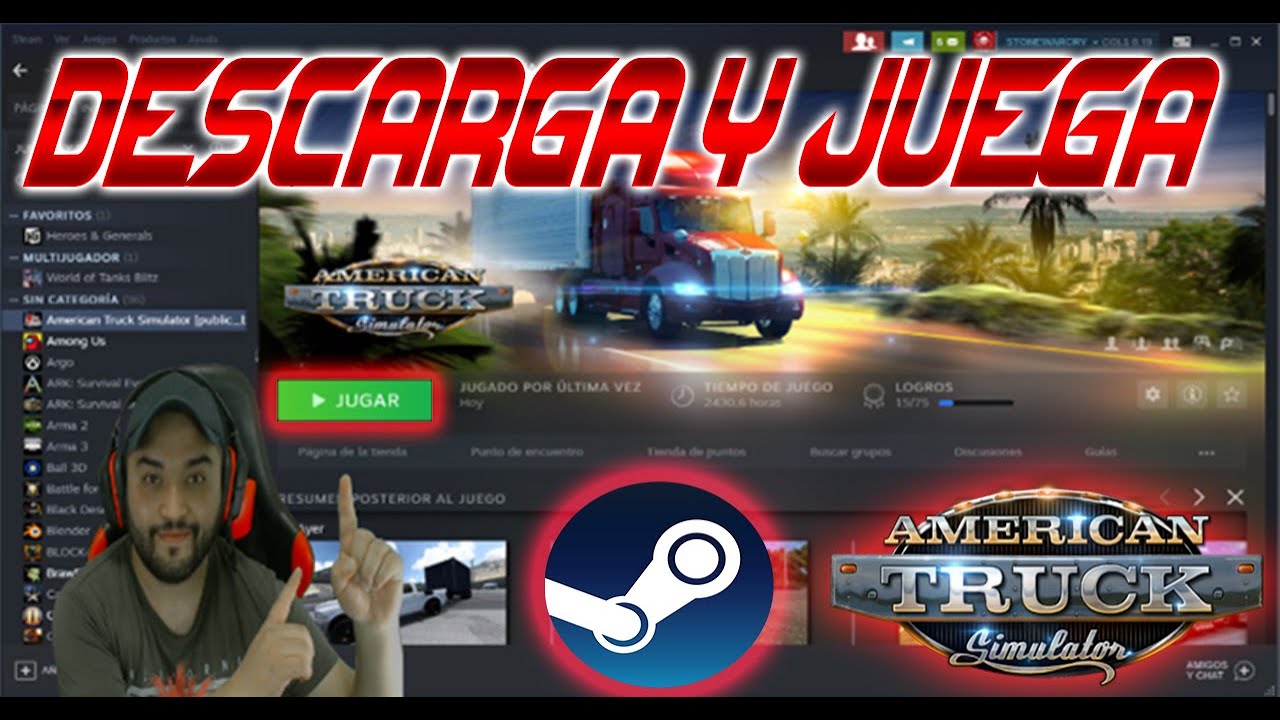 DESCARGAR Y JUGAR AMERICAN TRUCK! | METODO STEAM 2023