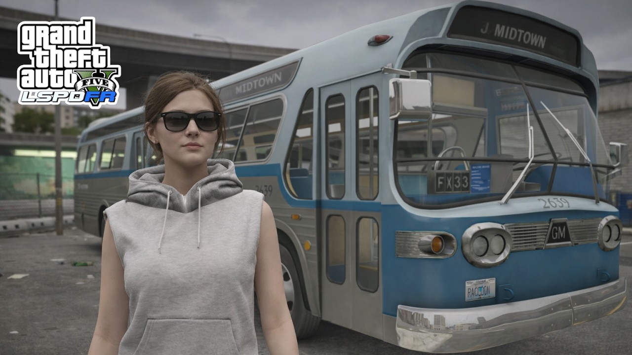 GTA 5 Retro RP | Driving a Raccoon City Bus with G923 Steering Wheel