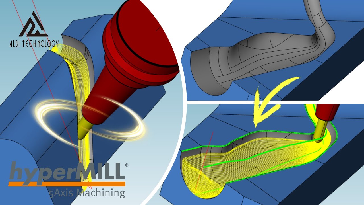 hyperMILL | Tutorial | 使い方 | 5x Harfpipe Machining |5軸ハーフ・パイプ加工 | mold | 金型【hyperMILL2023】