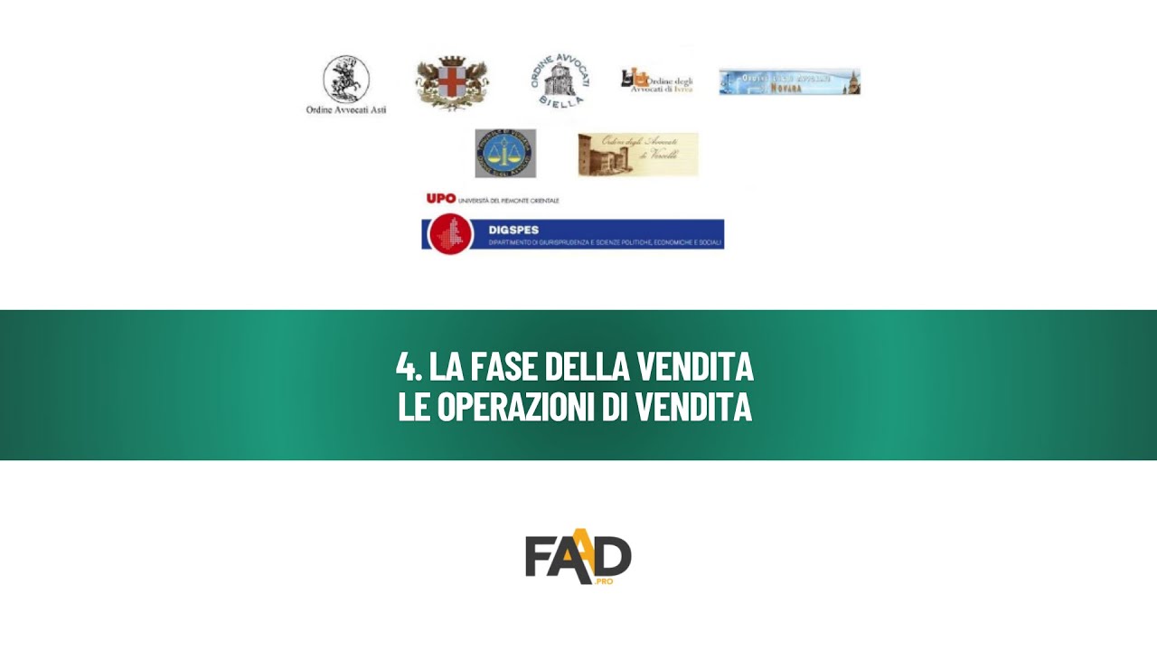 4. LA FASE DELLA VENDITA. LE OPERAZIONI DI VENDITA