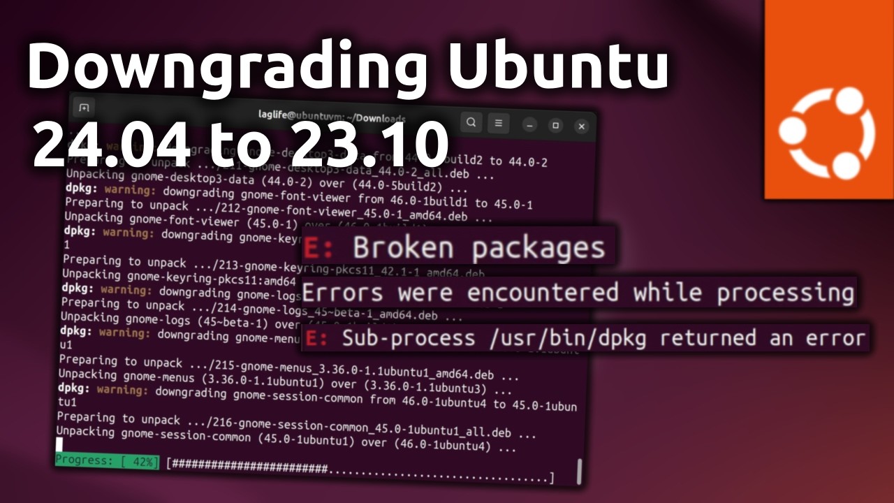 Downgrading Ubuntu 24.04 to 23.10