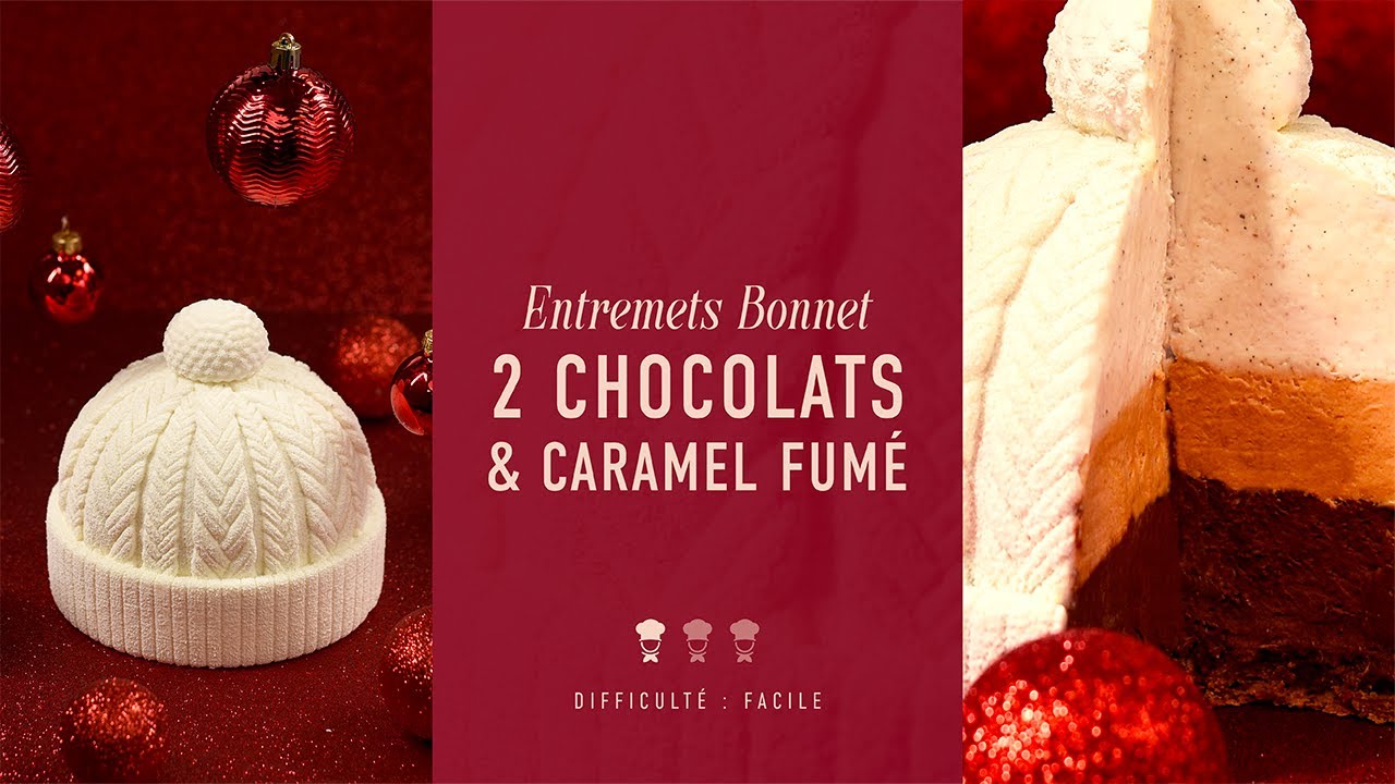 Les MASTERCLASS de NOËL de Chef Philippe : Entremets Bonnet 2 chocolats et caramel fumé