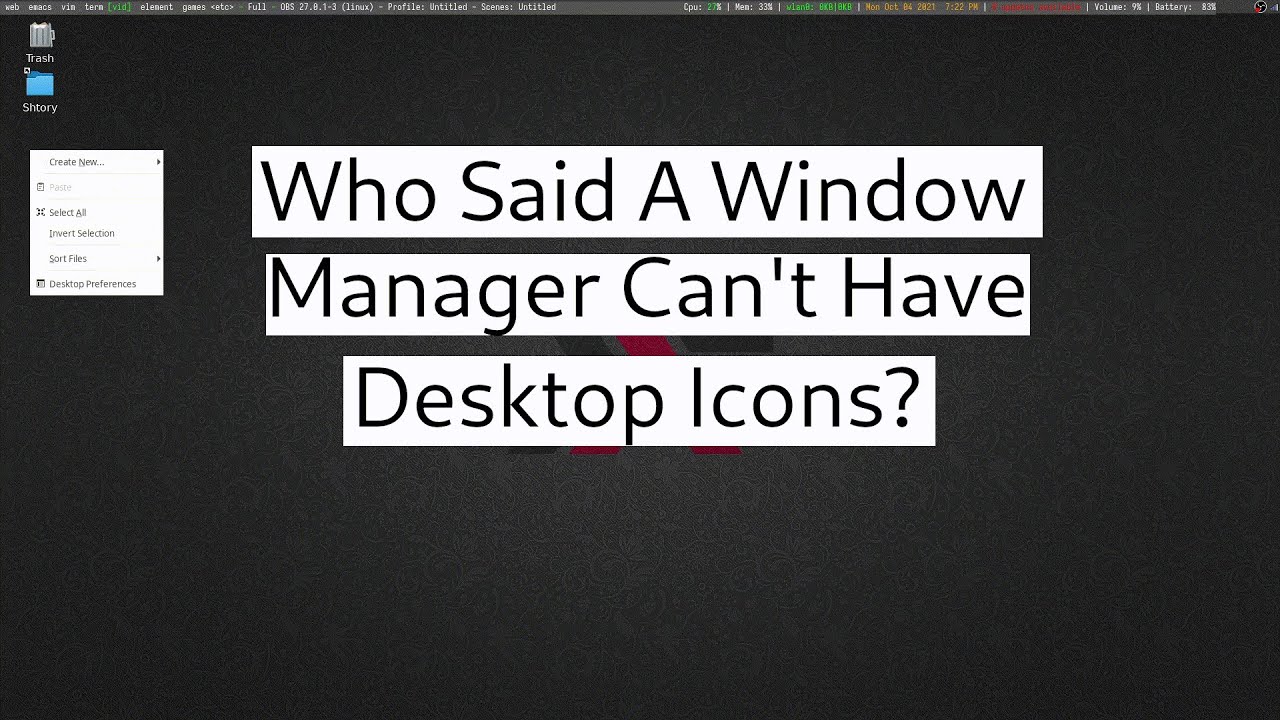 Desktop Icons With the PCManFM File Manager