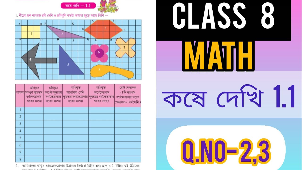 ক্লাস 8।অঙ্ক।কষে দেখি 1.1 .class 8/Math /kose dekhi 1.1 page 5♾️