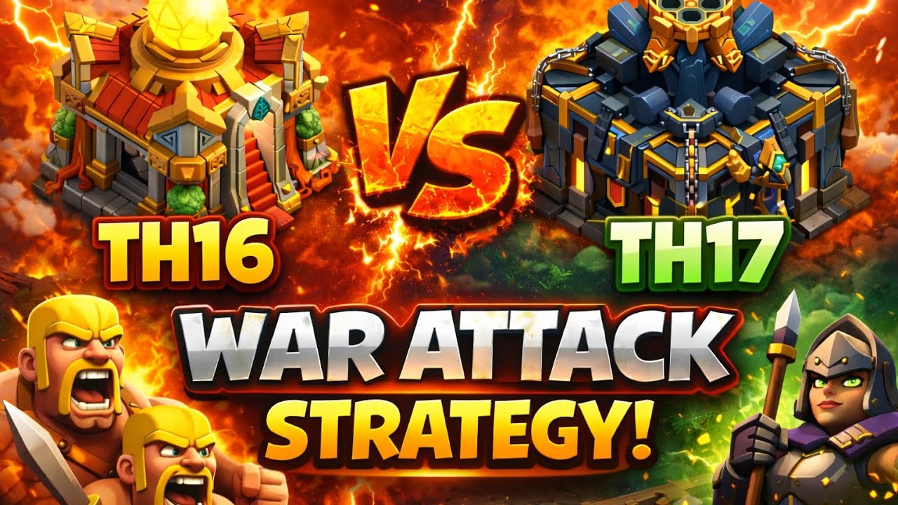 TH16 vs TH17 War Attack Strategy | Best Clan & League War Attack