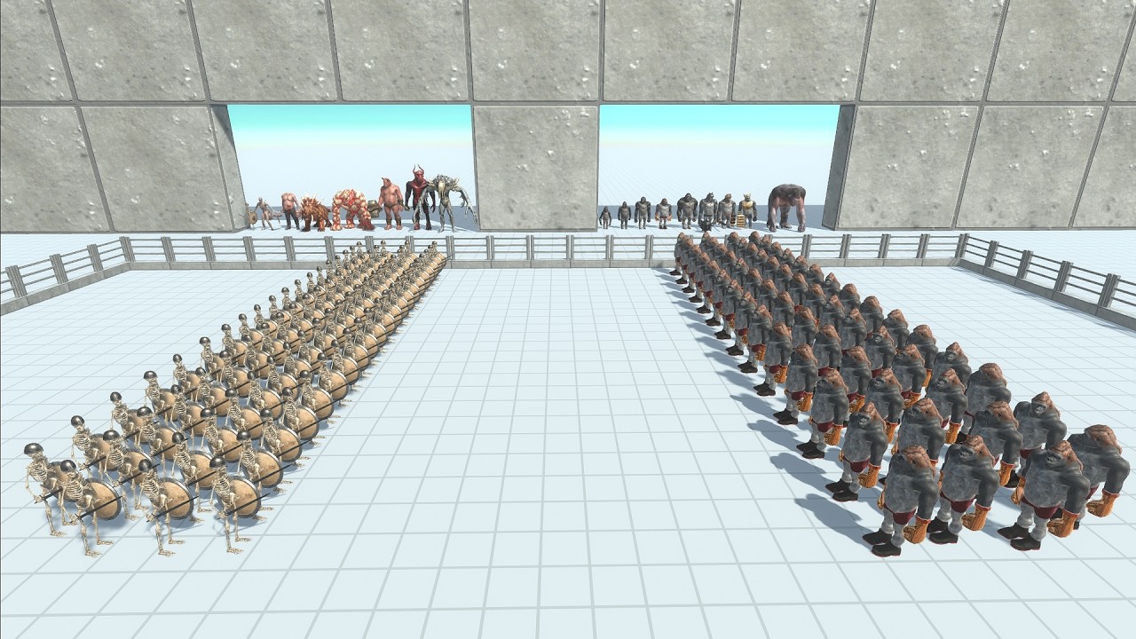 Infernals vs Mutant Primates: 50 vs 50 Battle Arena - Animal Revolt Battle Simulator