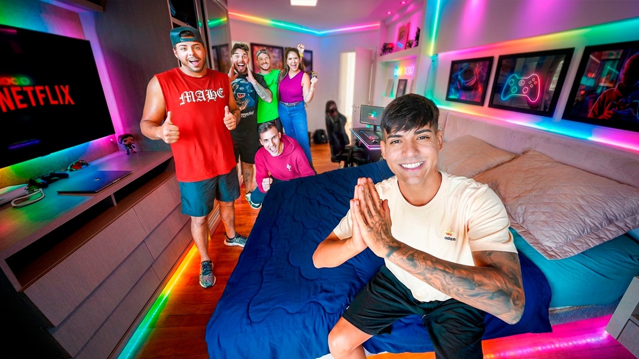REA&Ccedil;AO DOS MEUS AMIGOS AO VER MEU QUARTO NOVO