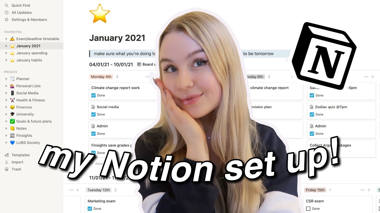 MY NOTION SETUP! How I organise my life as a Uni Student