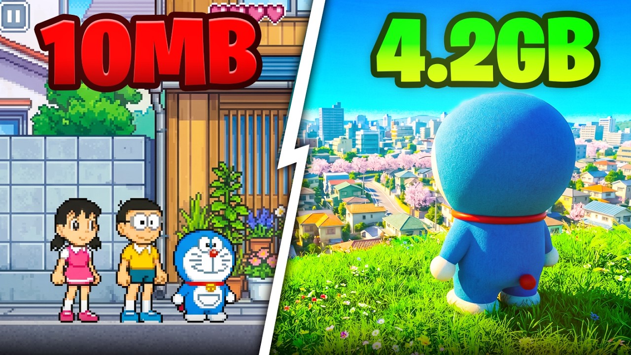 I TRY 10 MB VS 4.2 GB DORAEMON GAMES