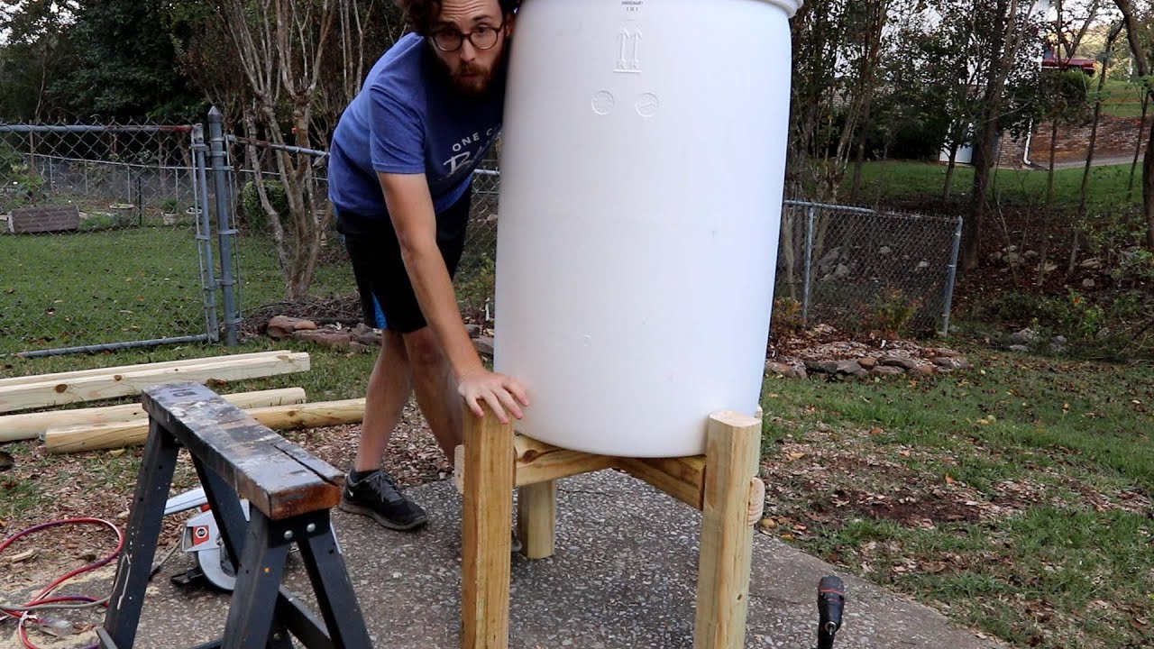 Building A Water Barrel Stand \\ Vlog #84